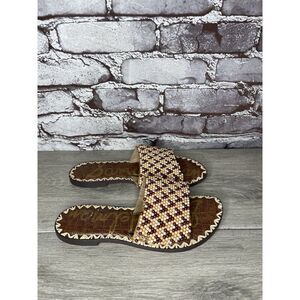 Sam Edelman Gunner 3 Peach Pearl Beaded Multi Sandals Women’s Sz 6.5M US/36.5EU